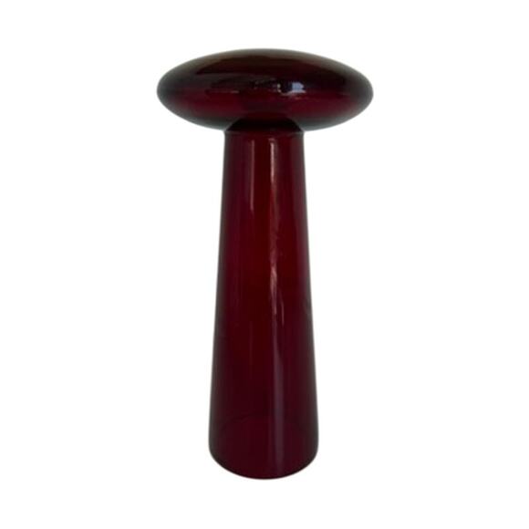 Iittala Atlas Candleholder Harri Koskinen 1996 Red Glass Finland 9" Modern Art - Picture 1 of 5